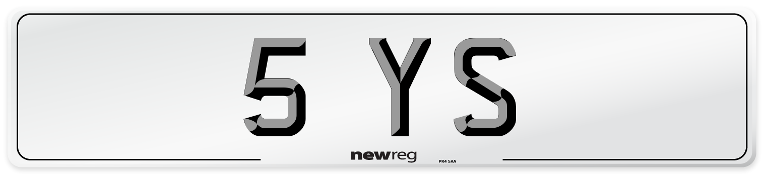 5 YS Number Plate from New Reg